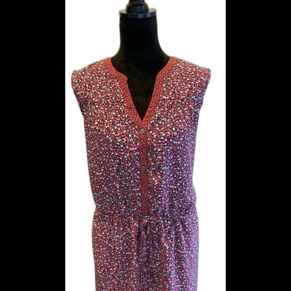 Gap Dress Plus Size XL Sleeveless Drawstring Waist Pockets Lined Flowy Cool - Picture 1 of 12